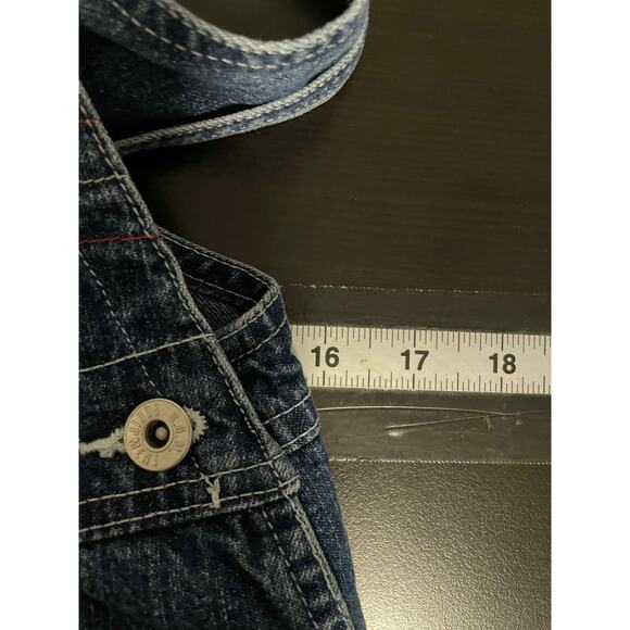 B.U.M. Equipment Denim Overalls Womens Small Blue Bib Carpenter X-Back 90s Y2K - Picture 7 of 9